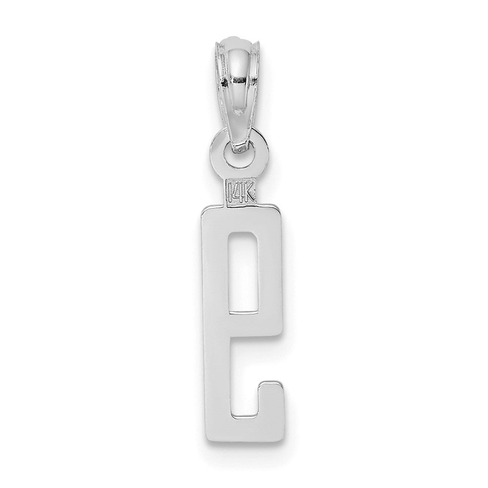 14kw Polished Number 9 Pendant