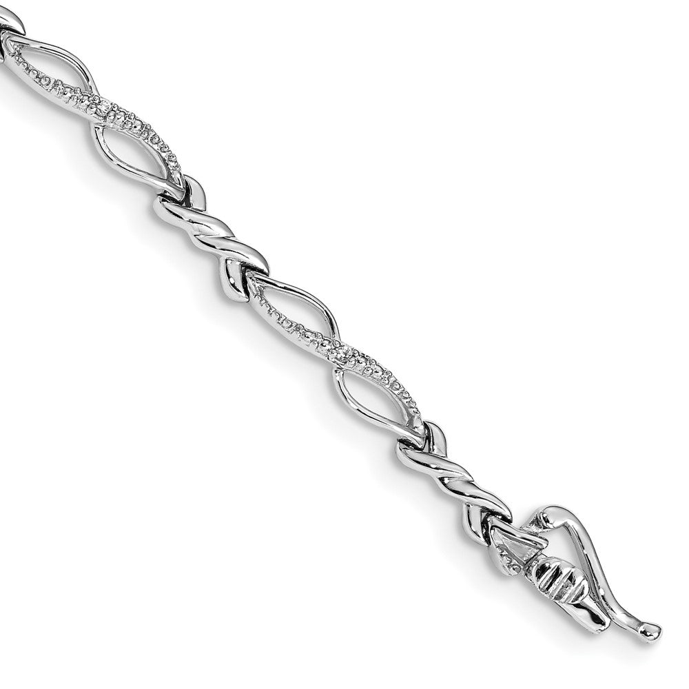 14k White Gold Diamond Bracelet 7.5 inches