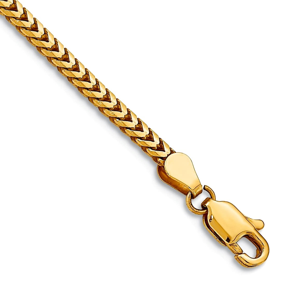 14K 8 inch 2.5mm Franco with Lobster Clasp Bracelet