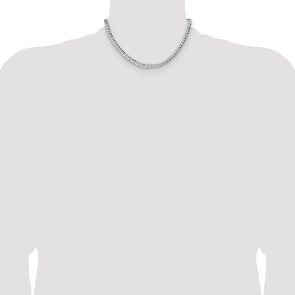 Sterling Silver 6.35mm Hammered Curb Chain