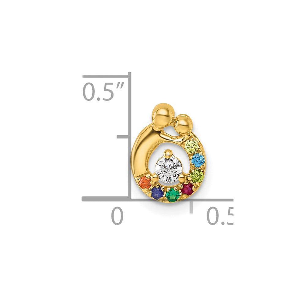 14k 7 Birthstone and Dia Mother/Child Chain Slide Semi-mount