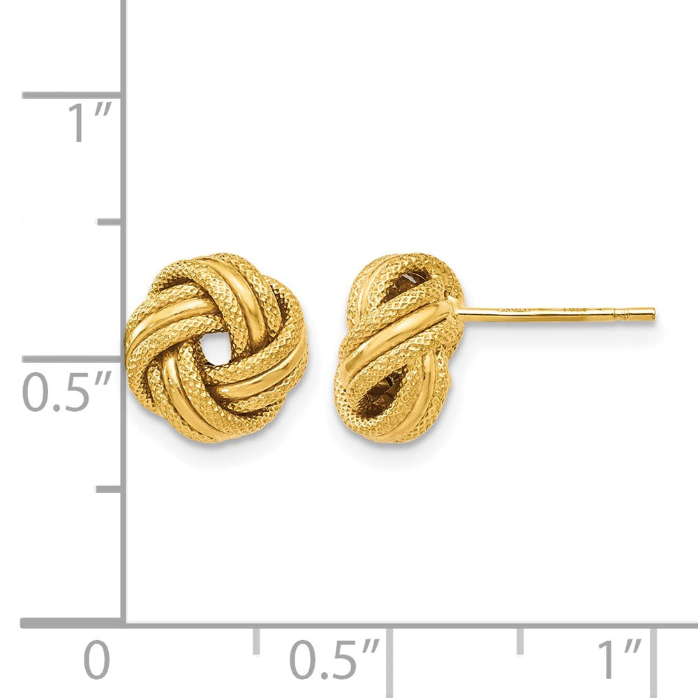 10K Knot Polished D/C Post Earrings