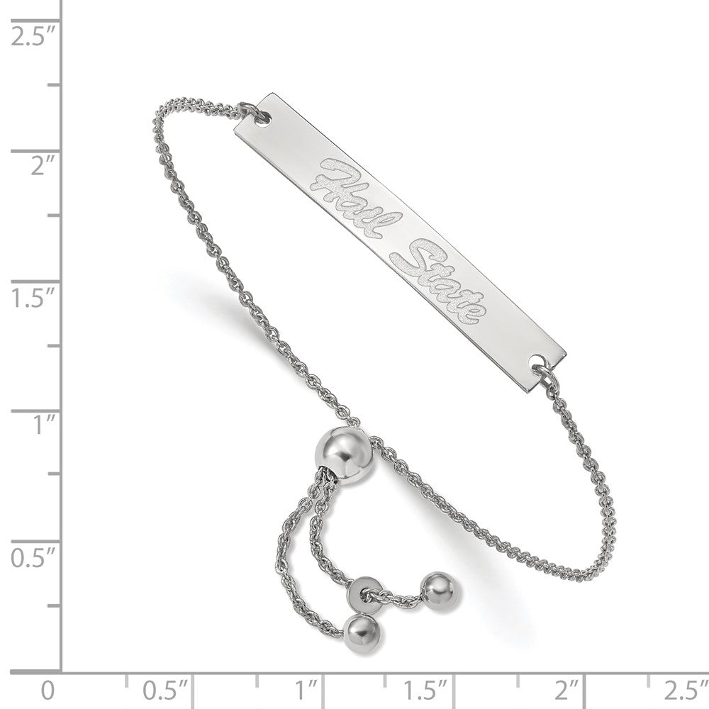 SS Rh-plat LA Mississippi State University Small Bar Adjustable Bracelet