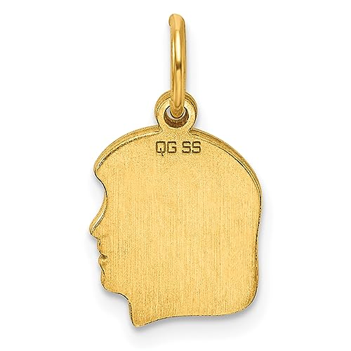 Sterling Silver GP Engraveable Girl Polished Disc Charm