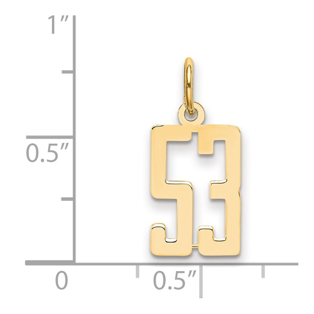 14k Small Elongated Number 53 Charm