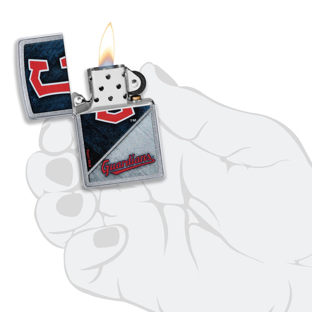 Zippo Street Chrome Cleveland Guardians Color Image MLB Lighter