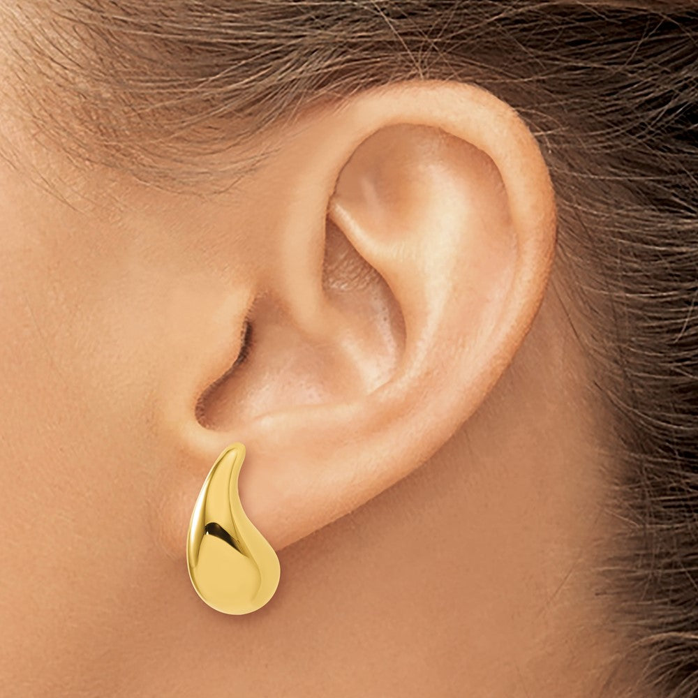 JBN 14K Polished 20.0mm Teardrop Post Earrings