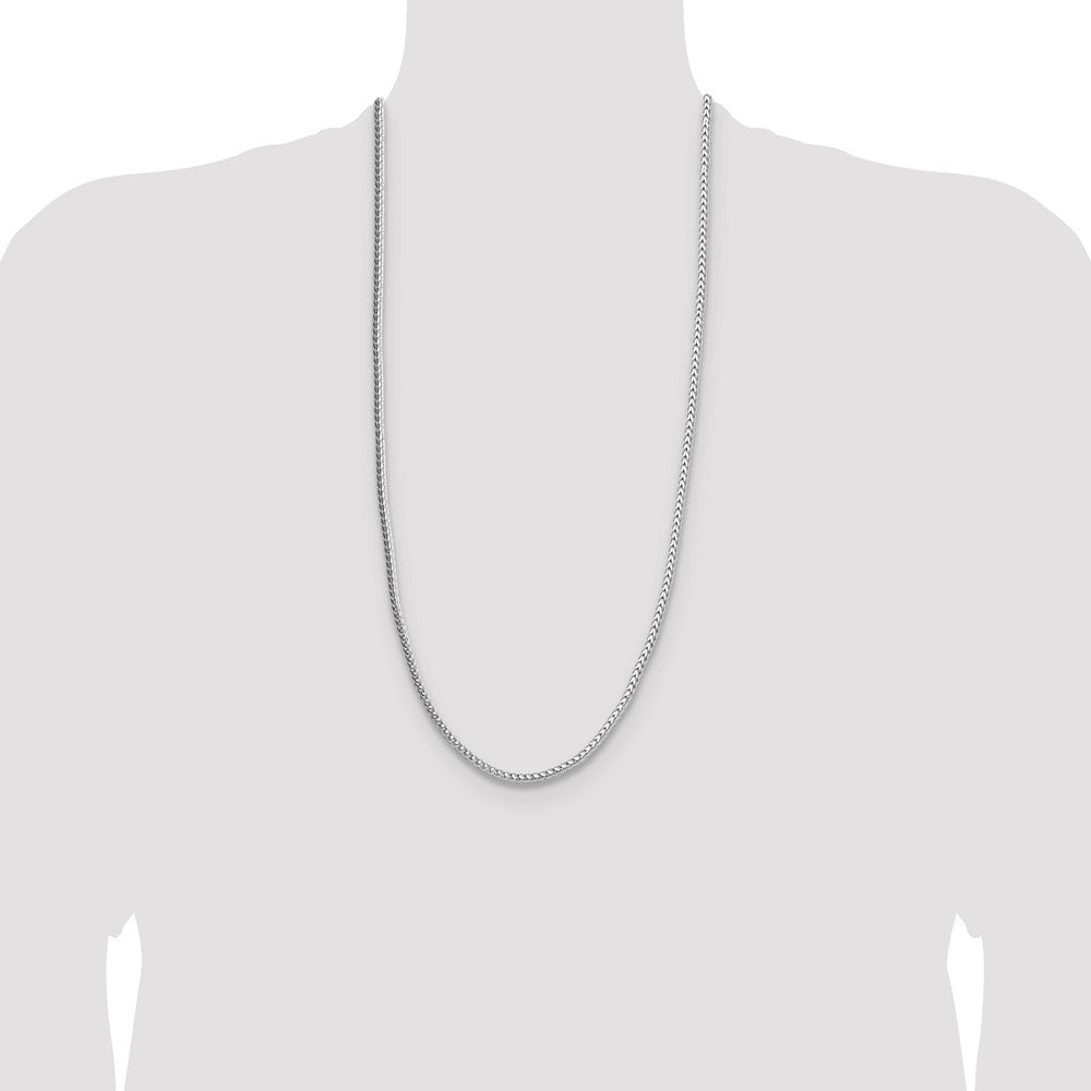 Sterling Silver Rhodium-plated 3.4mm Diamond-cut Round Franco Chain