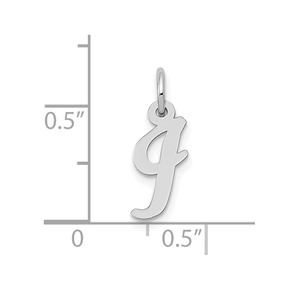 10k White Gold Small Script Initial I Charm
