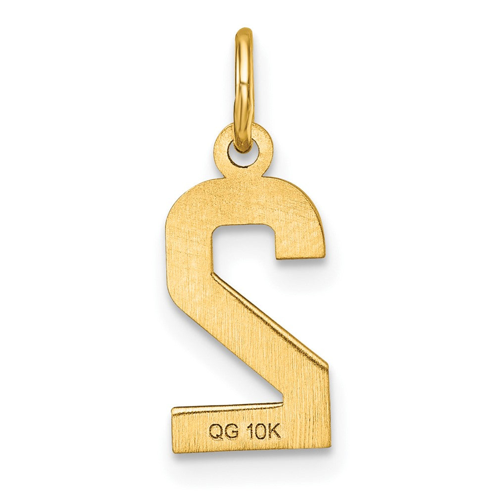 10ky Casted Small Diamond-cut Number 2 Charm