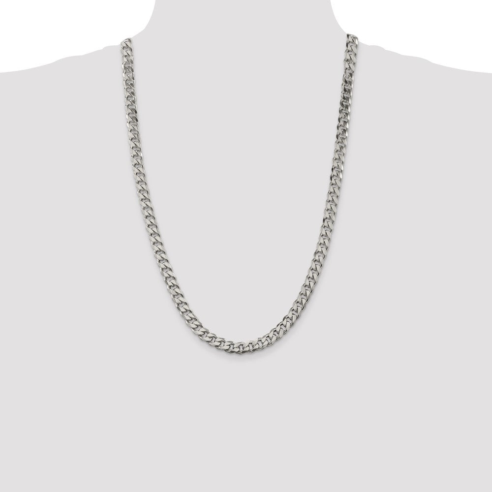 Sterling Silver 8.3mm Curb Chain 26 Inches