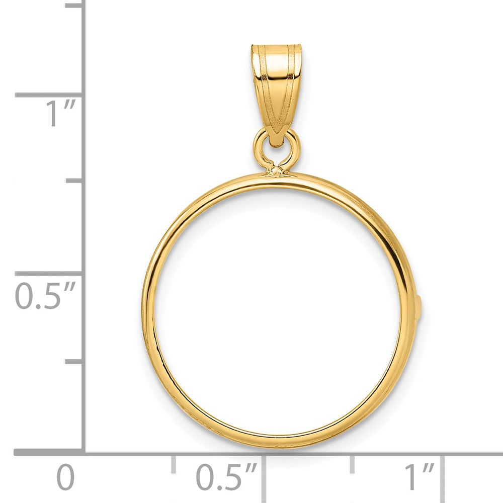 Wideband Distinguished Coin Jewelry 14k Polished 19.5mm Prong Coin Bezel Pendant