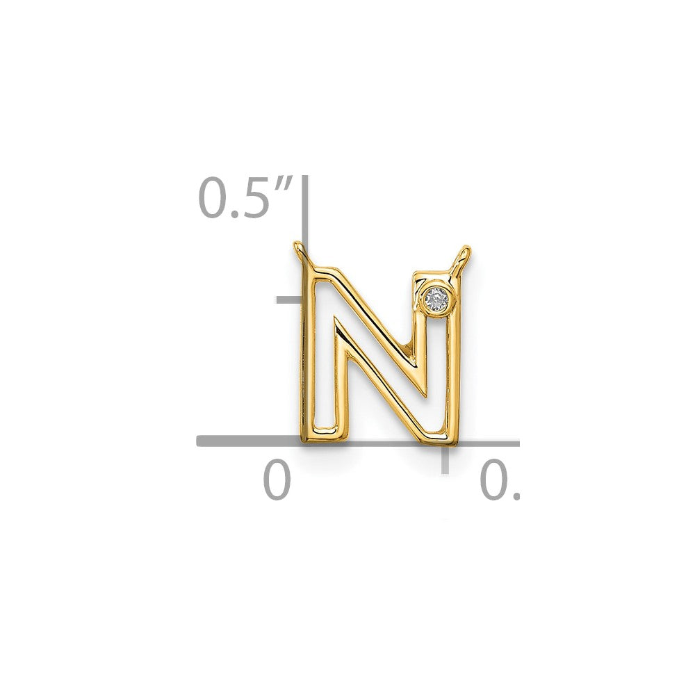 Stella & Dot 10ky Diamond Initial N Charm Element