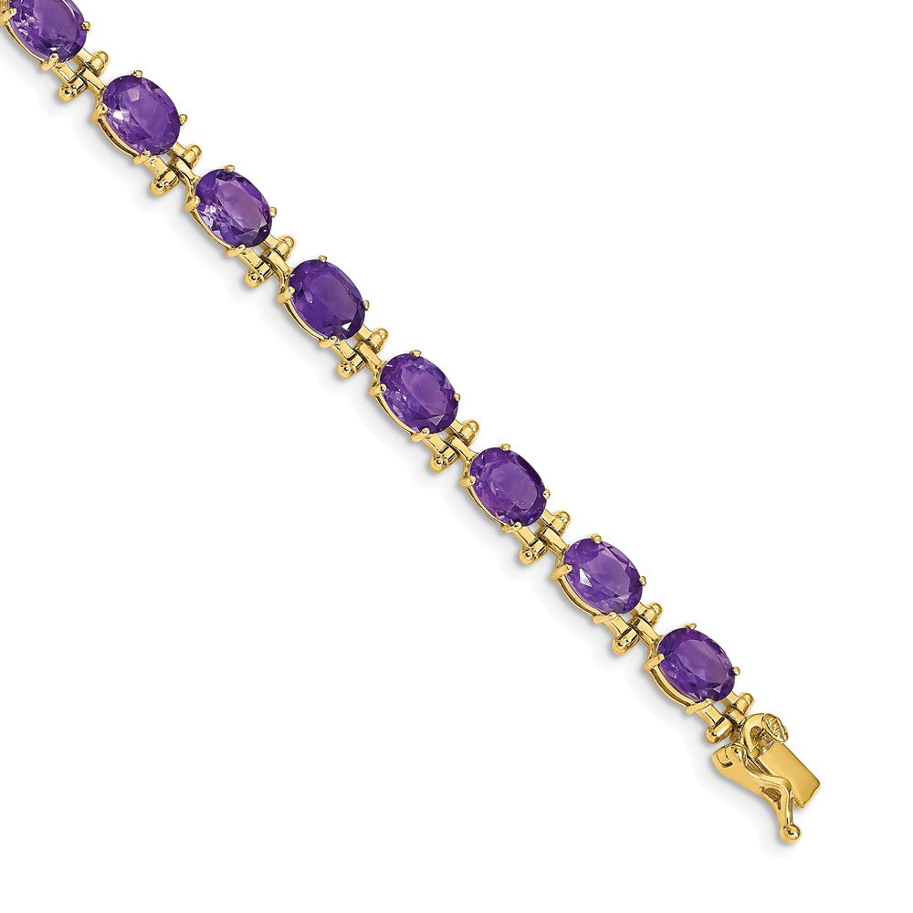 14k Amethyst Bracelet 7 inches