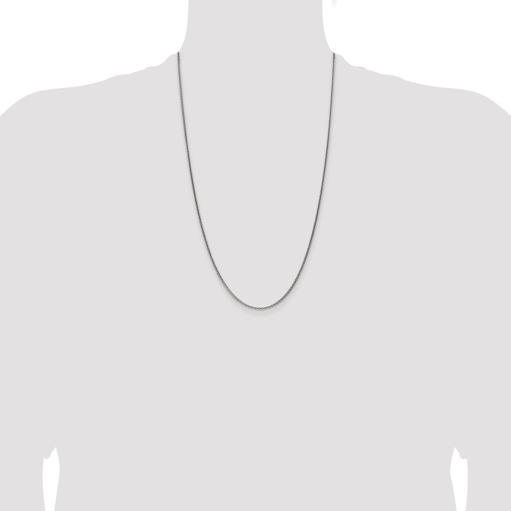 Sterling Silver Antiqued 1.6mm Solid Square Spiga Chain