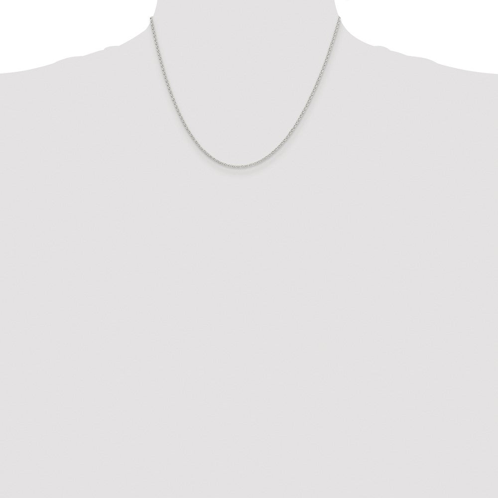 Sterling Silver Rhodium-plated 1.5mm Diamond-cut Cable Chain