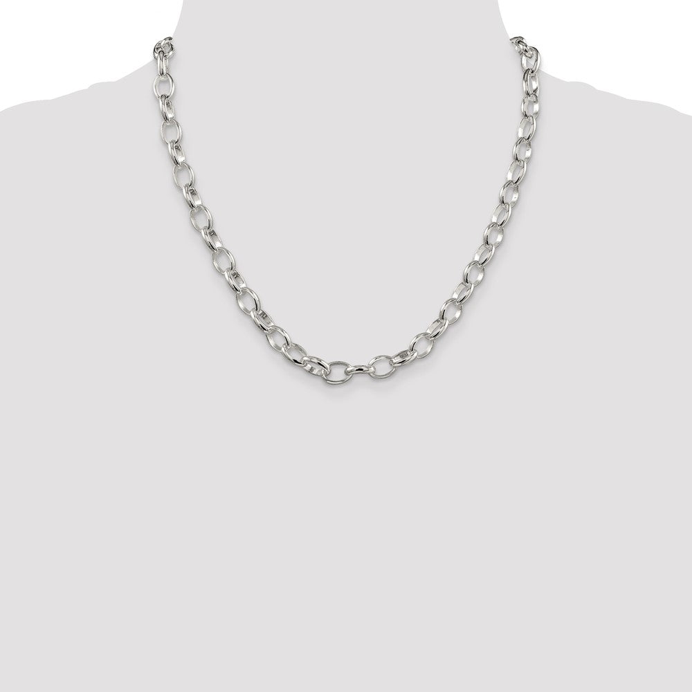 Sterling Silver 8mm Fancy Rolo Chain 20 Inches