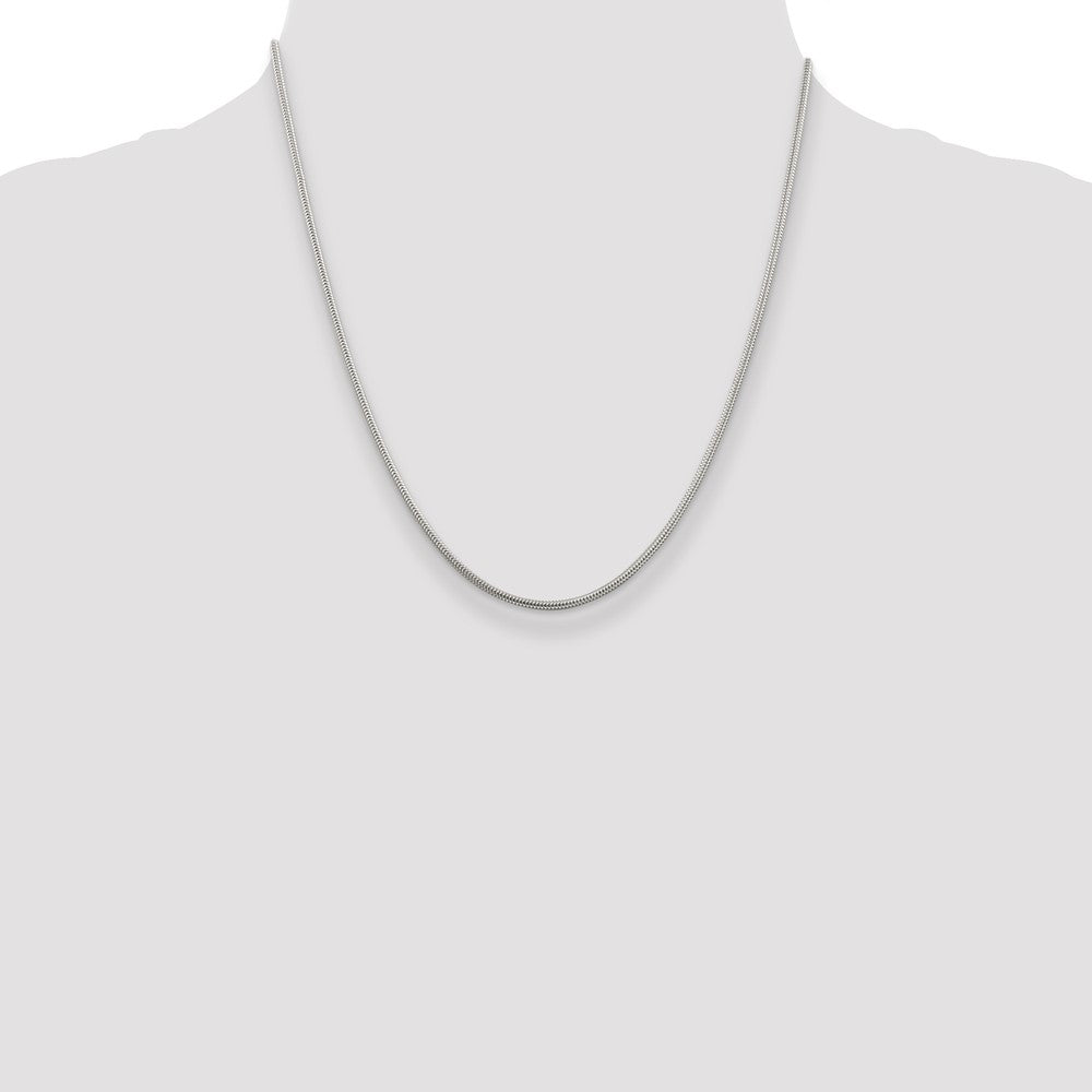 Sterling Silver 1.6mm Round Snake Chain 20 Inches