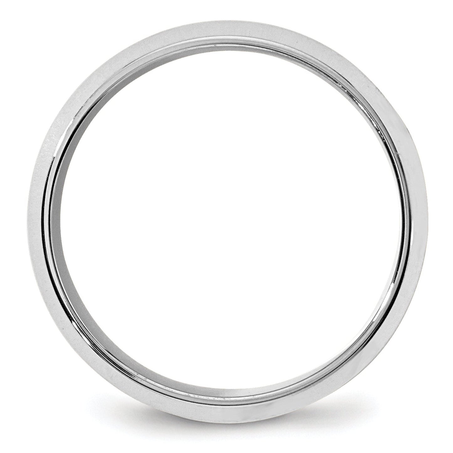 10k White Gold 8mm Beveled Edge Comfort Fit Wedding Band Size 13
