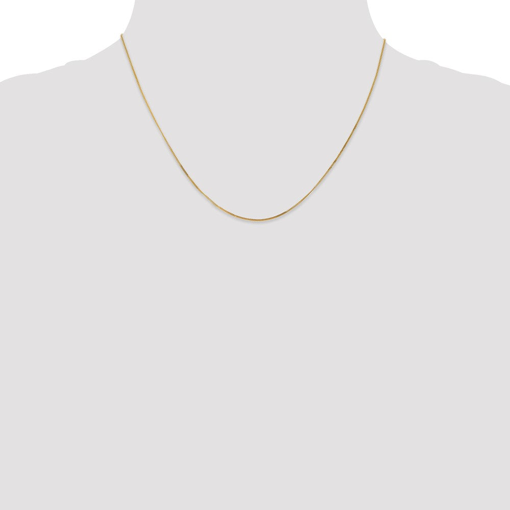 14K 18 inch .9mm Curb with Spring Ring Clasp Pendant Chain