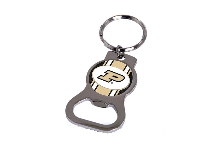 NCAA Purdue Silver-tone Bottle Opener Key Ring by Rico Industries QGC6411