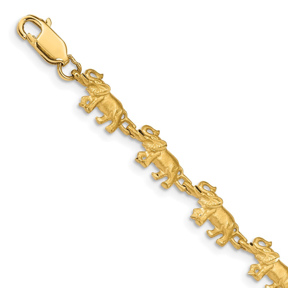 14K Elephant Bracelet 7 inches