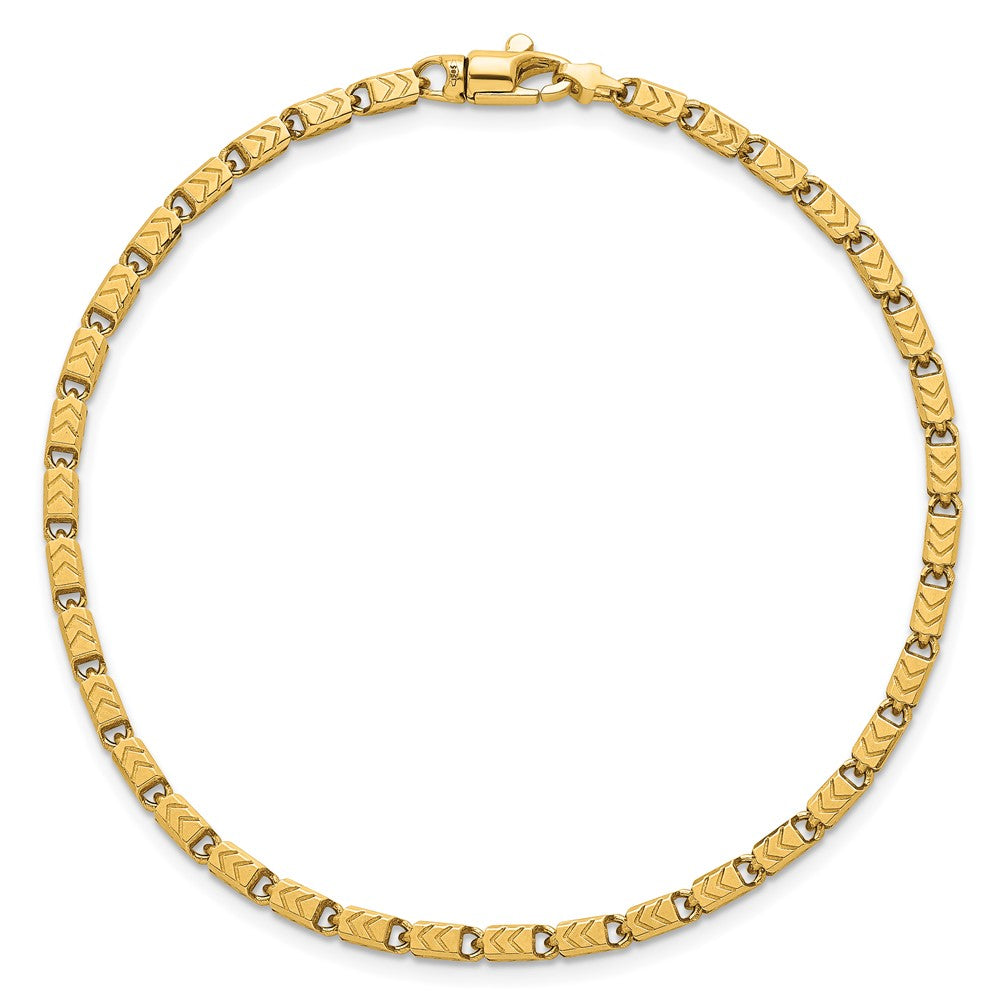 14k Polished 2.6mm Fancy Chevron Link 8.25 inch Bracelet