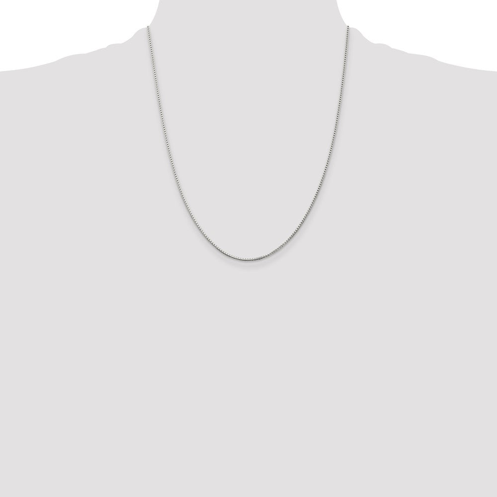 Sterling Silver Rhodium-plated 1.25mm Box Chain 22 Inches