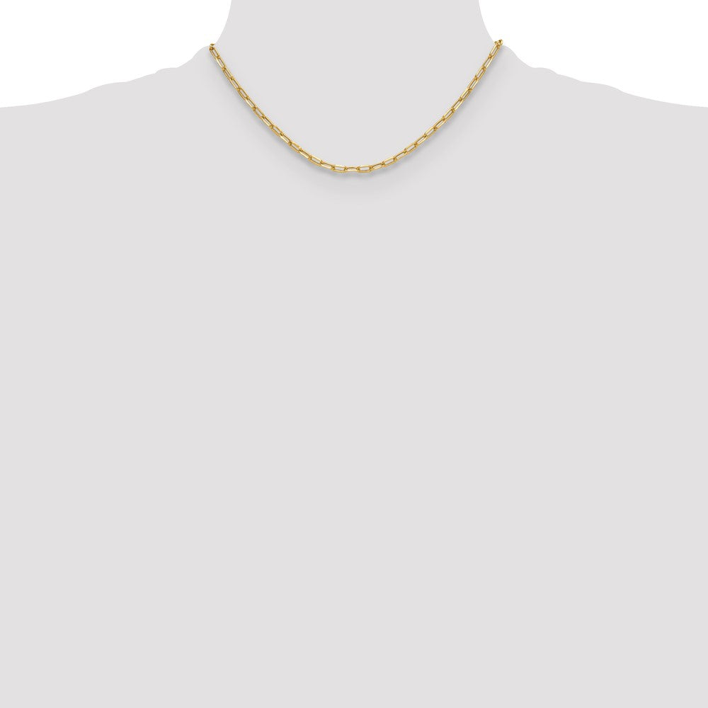 14k 3.7mm Semi-Solid Beveled D/C Paperclip Chain