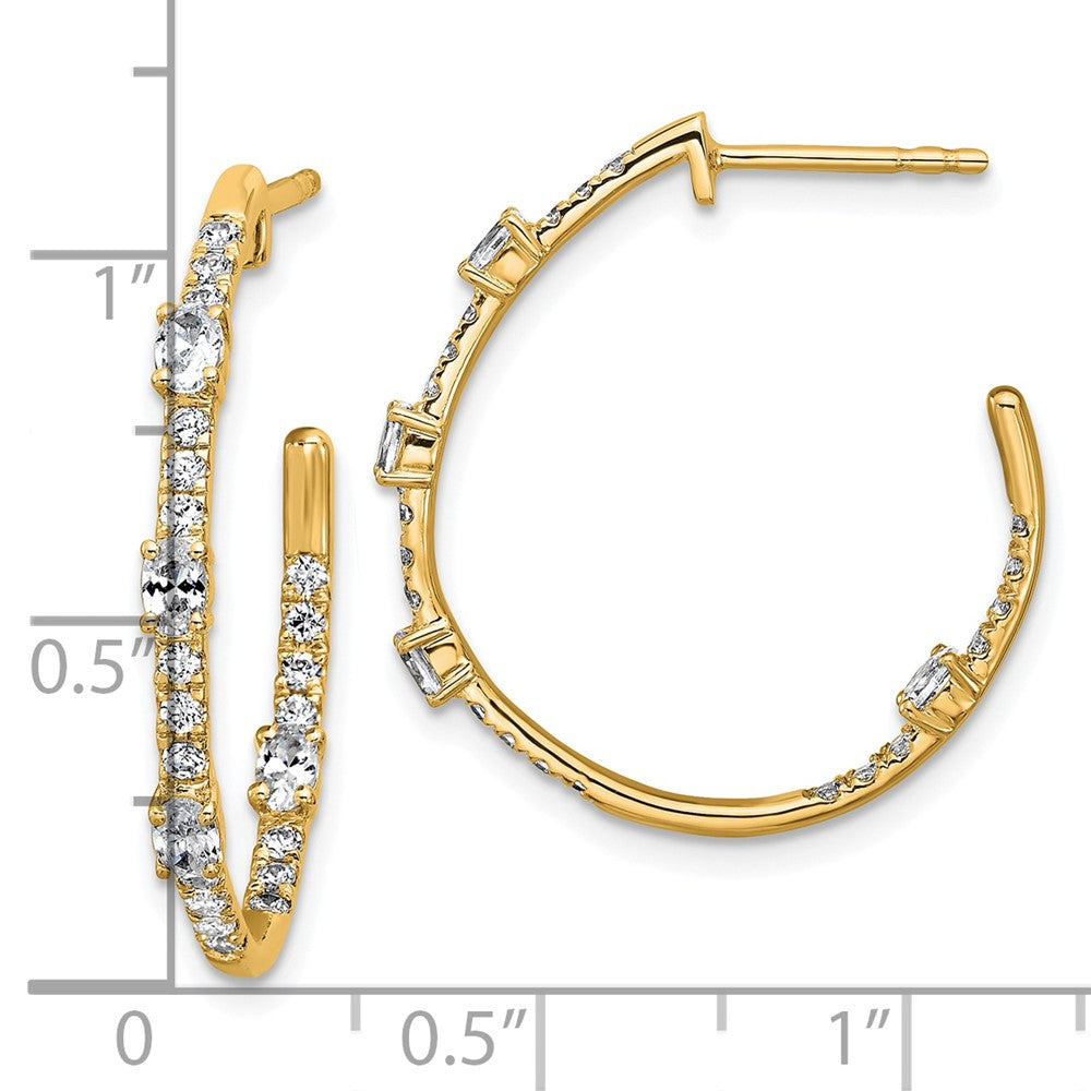 True Origin 14k 3/4 carat Lab Grown Diamond VS DEF J-Hoop Earrings