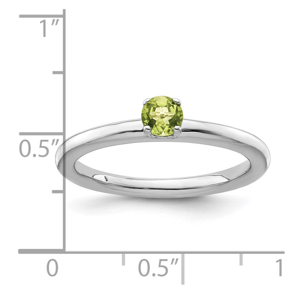 Sterling Silver Stackable Expressions Rhodium Peridot Ring