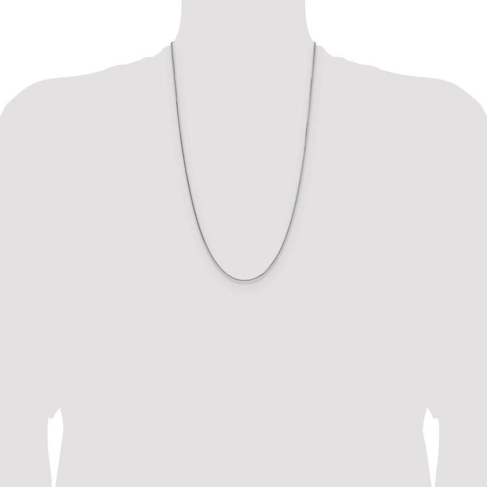Sterling Silver Rhodium-plated 1.45mm 8 Sided D/C Double Spiga Chain
