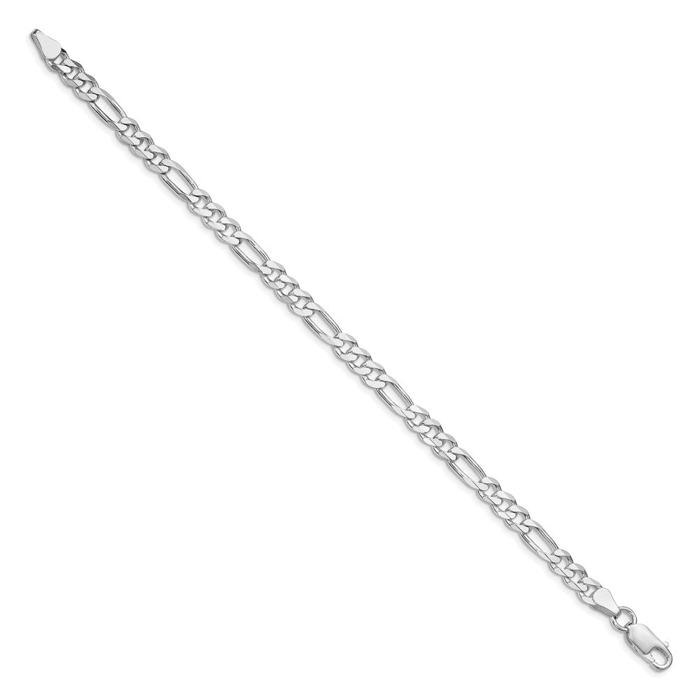 Sterling Silver Rhodium-plated 5.25mm Figaro Chain 9 inches