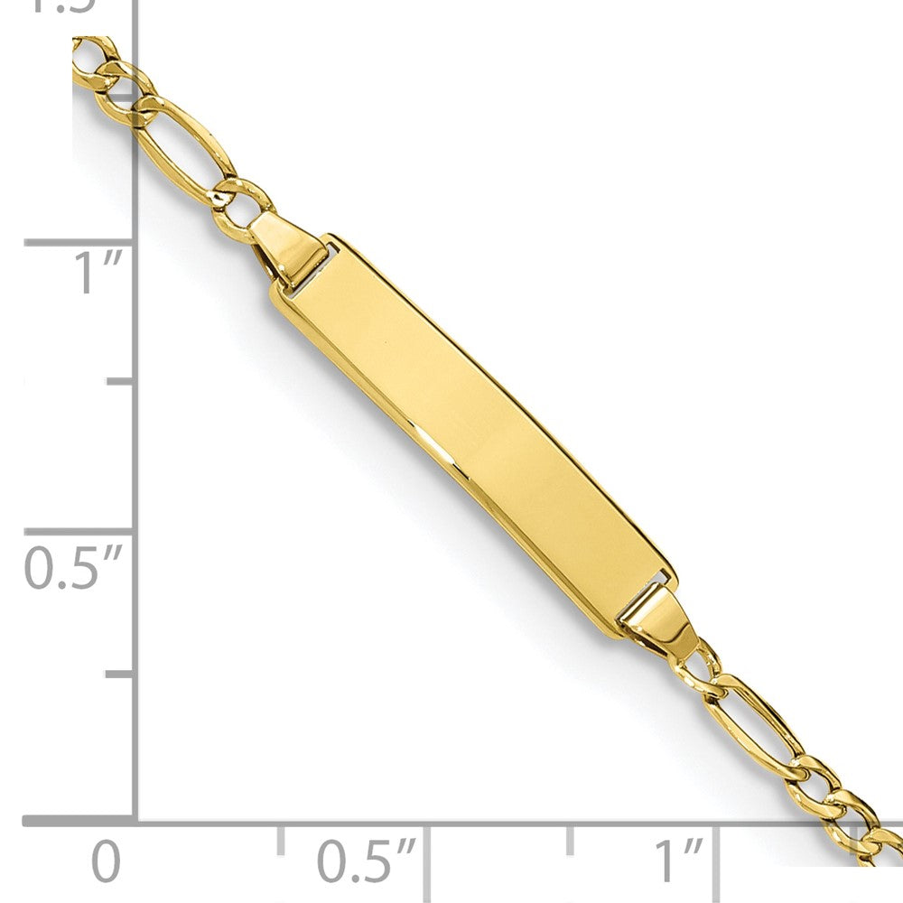 10k Semi-solid Figaro Link ID Bracelet