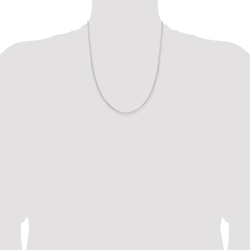 Sterling Silver Rhodium-plated 2mm Rolo Chain 22 Inches