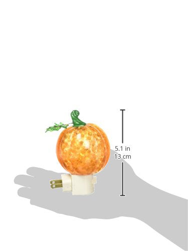 Roman Pumpkin Plug in Night Light with Swirling Confetti, 7-Inch