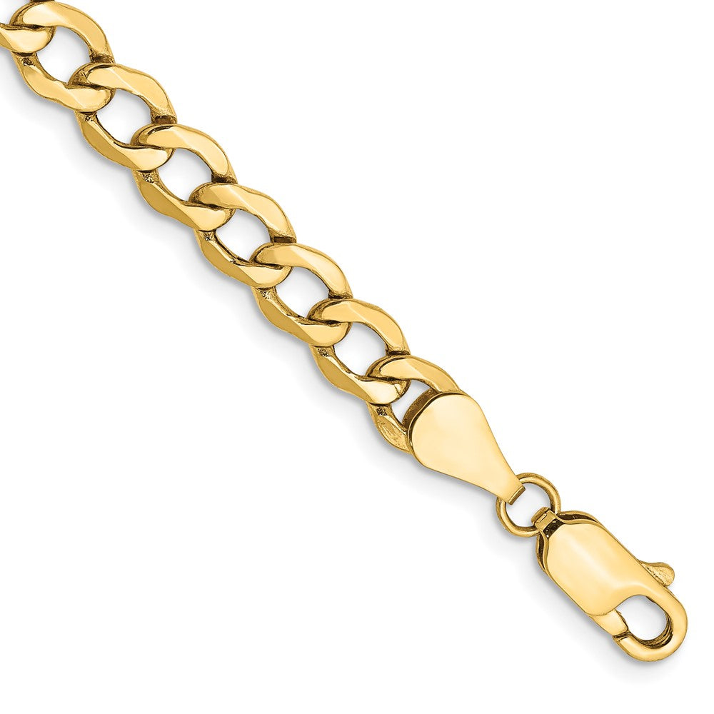 14K 7 inch 5.25mm Semi-Solid Curb with Lobster Clasp Bracelet 7 inches