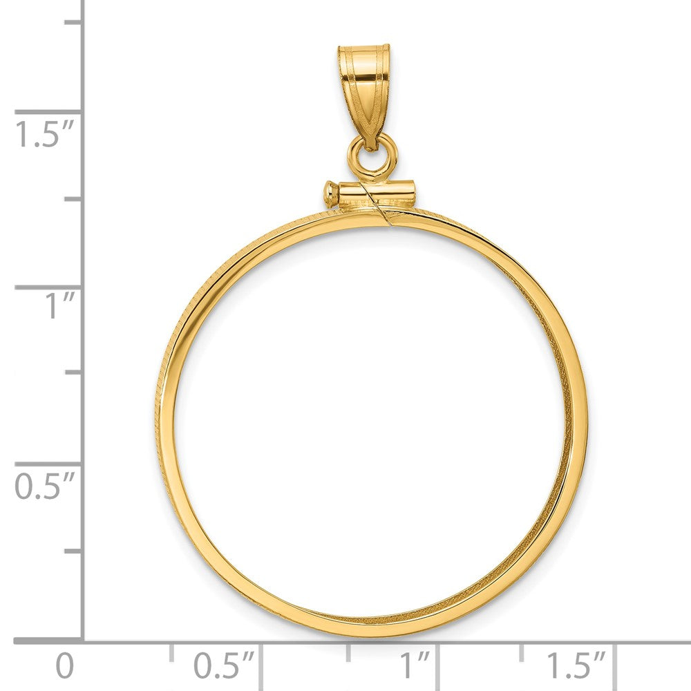 Wideband Distinguished Coin Jewelry 14k Polished 30.0mm x 3.00mm Screw Top Coin Bezel Pendant
