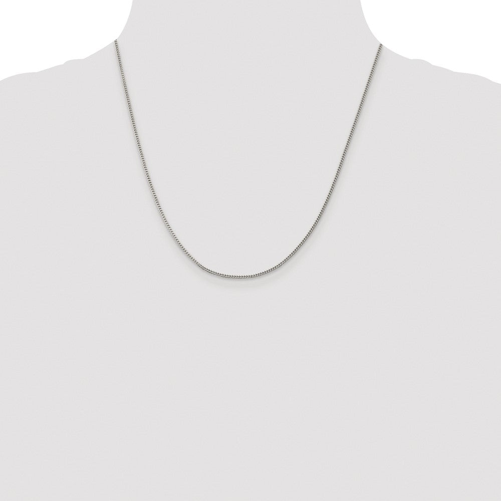 Sterling Silver Rhodium-plated 1.5mm Curb Chain