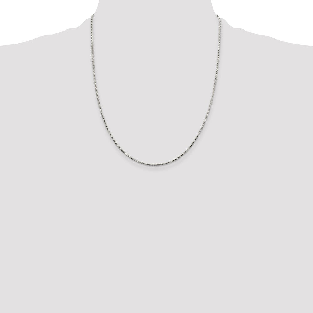 Sterling Silver 1.25mm Round Franco Chain 22 Inches