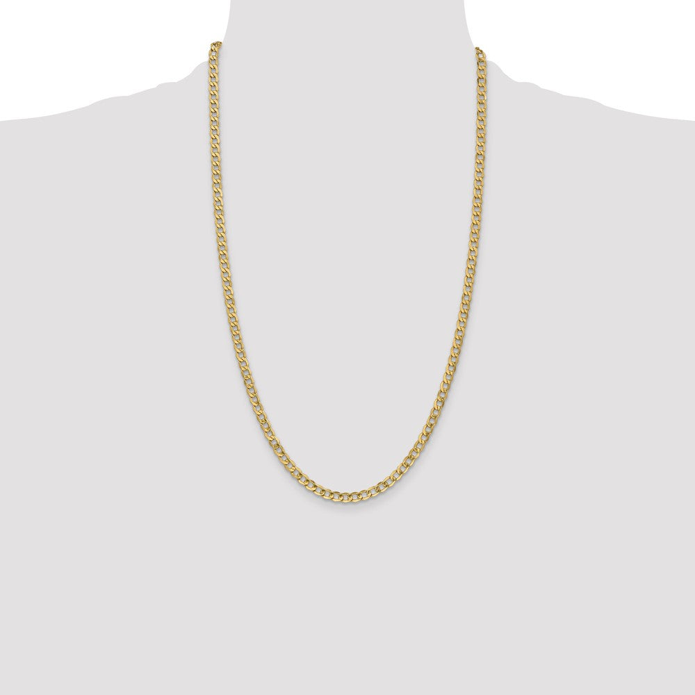 14K 26 inch 4.3mm Semi-Solid Curb with Lobster Clasp Chain