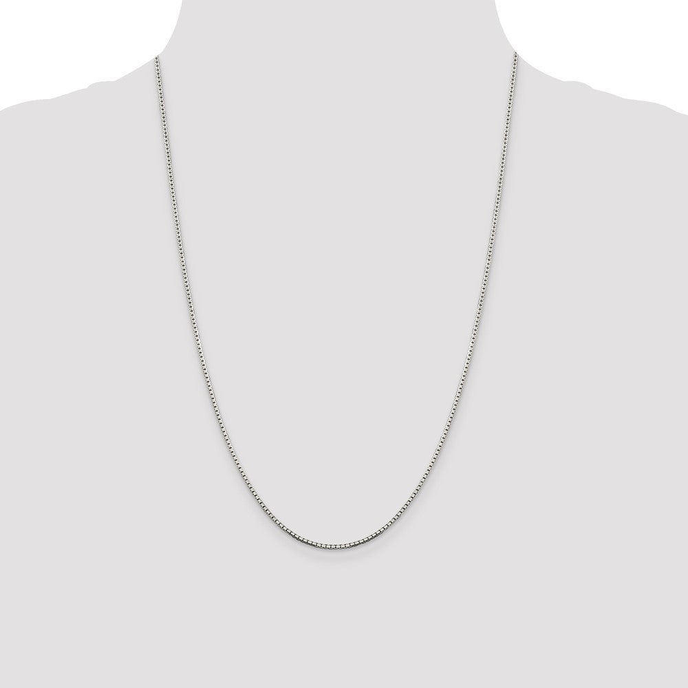 Sterling Silver 1.5mm 8 Sided Diamond-cut Box Chain 24 Inches