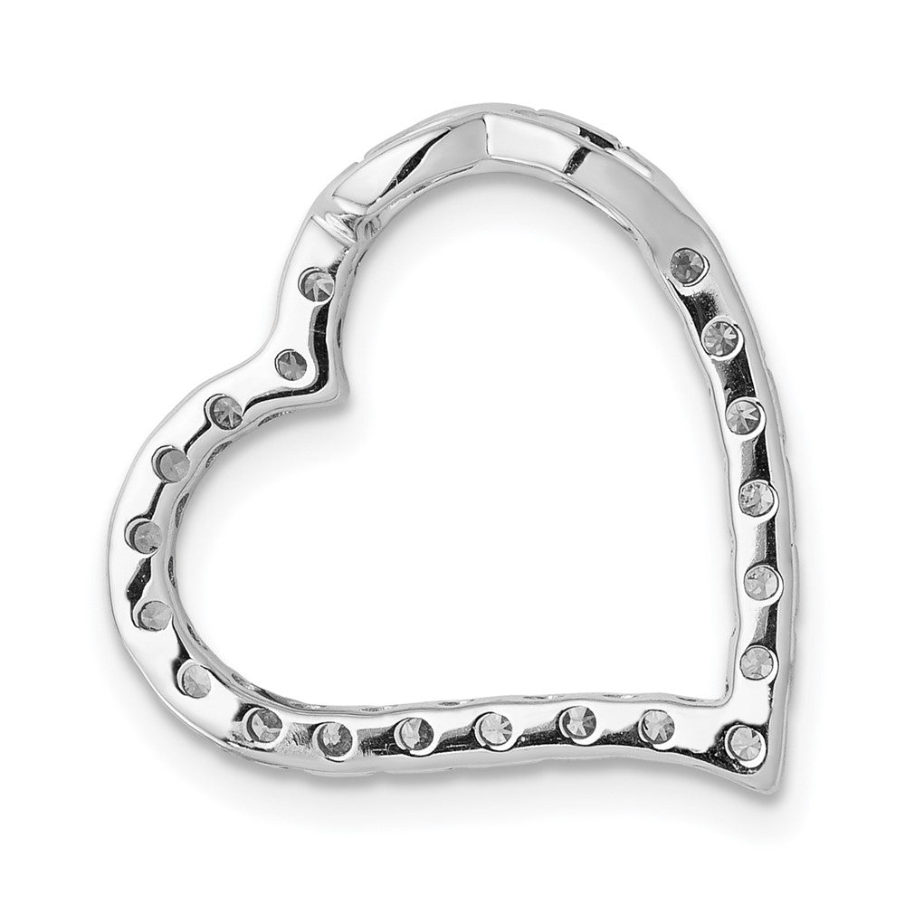 14k White Gold 1/5 carat Lab Grown Diamond VS/SI+ G+ Heart Chain Slide Pendant