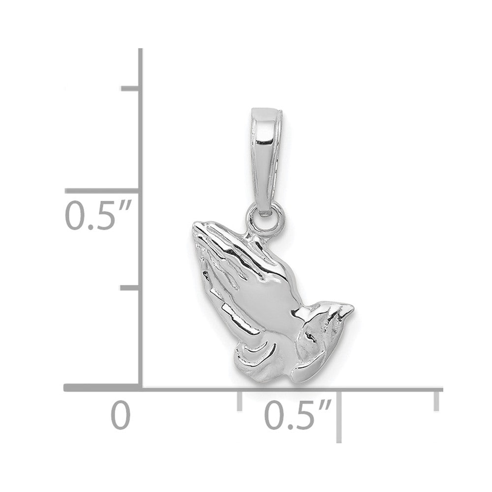 10K White Gold Praying Hands Pendant