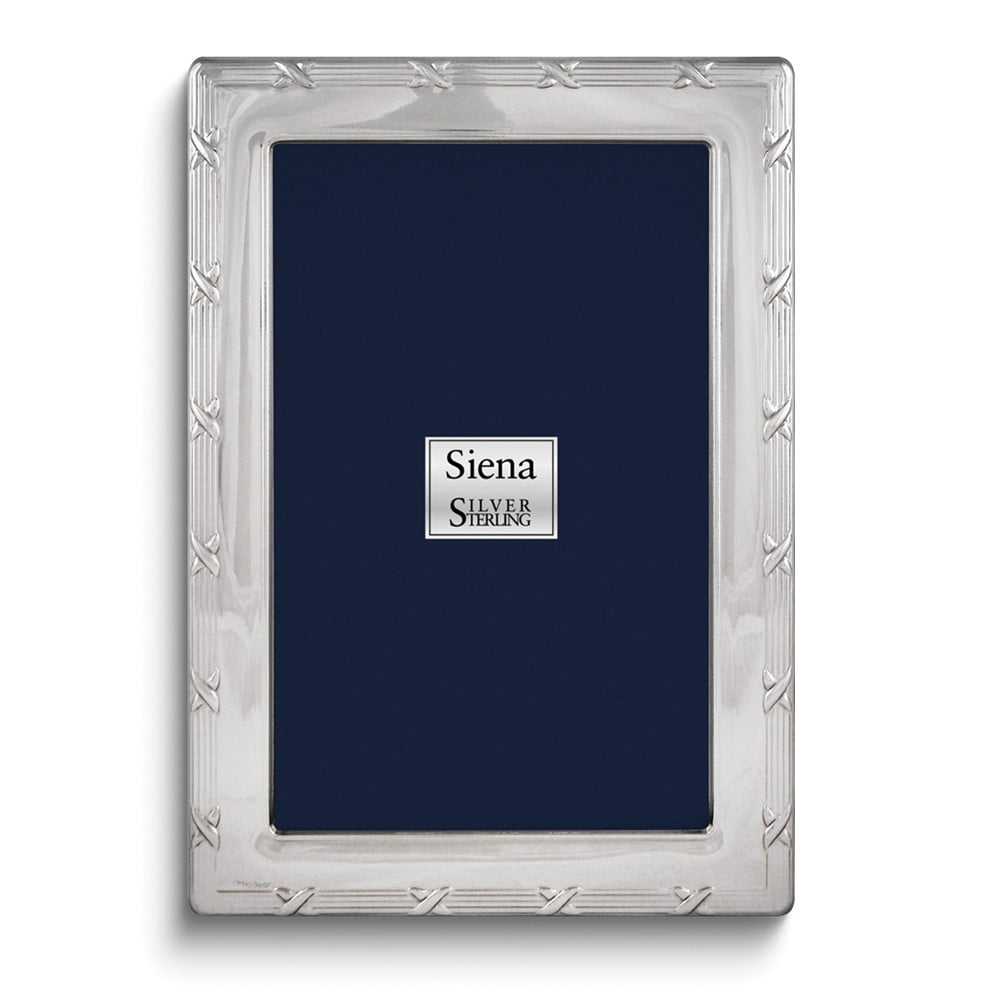 Bilaminate Sterling Silver Reed and Ribbon 5x7 Frame QGM7120