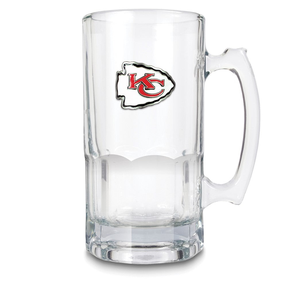 NFL Kansas City Chiefs Glass 32 ounce Macho Mug with Emblem