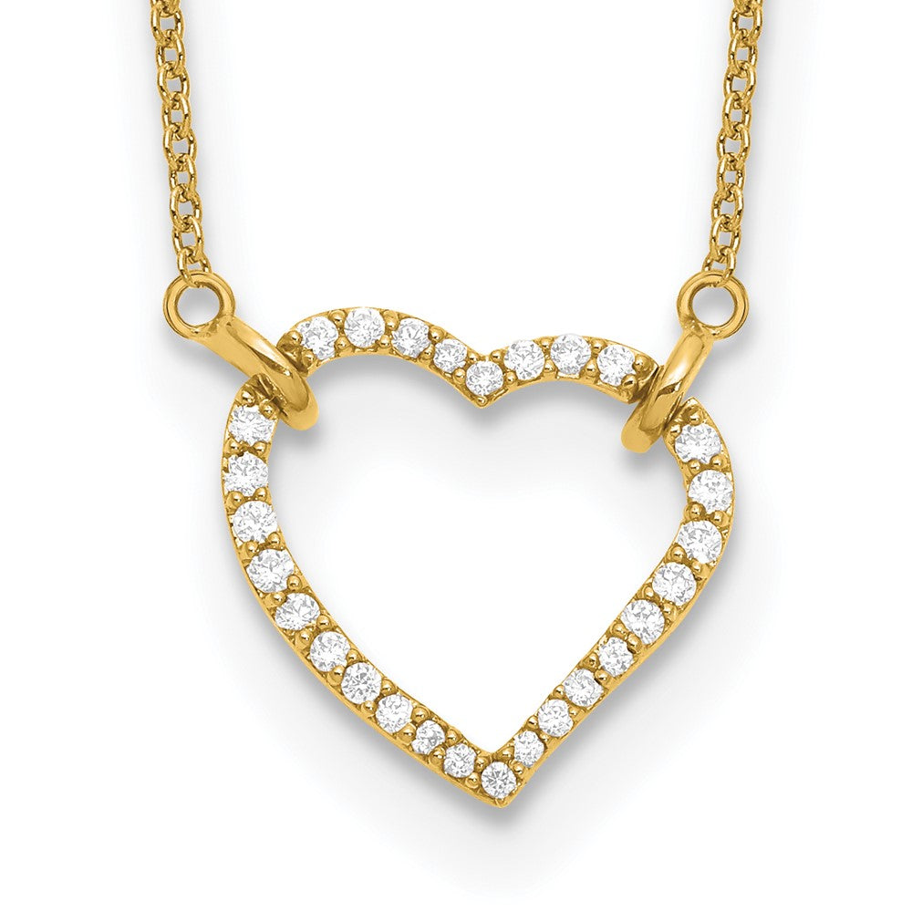 14KY TRUE ORIGIN Cert Lab Grown Diamond VS DEF Heart Pendant Necklace