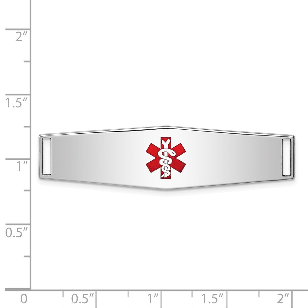 Sterling Silver Rhodium-plated Medical ID Plate 48 MM