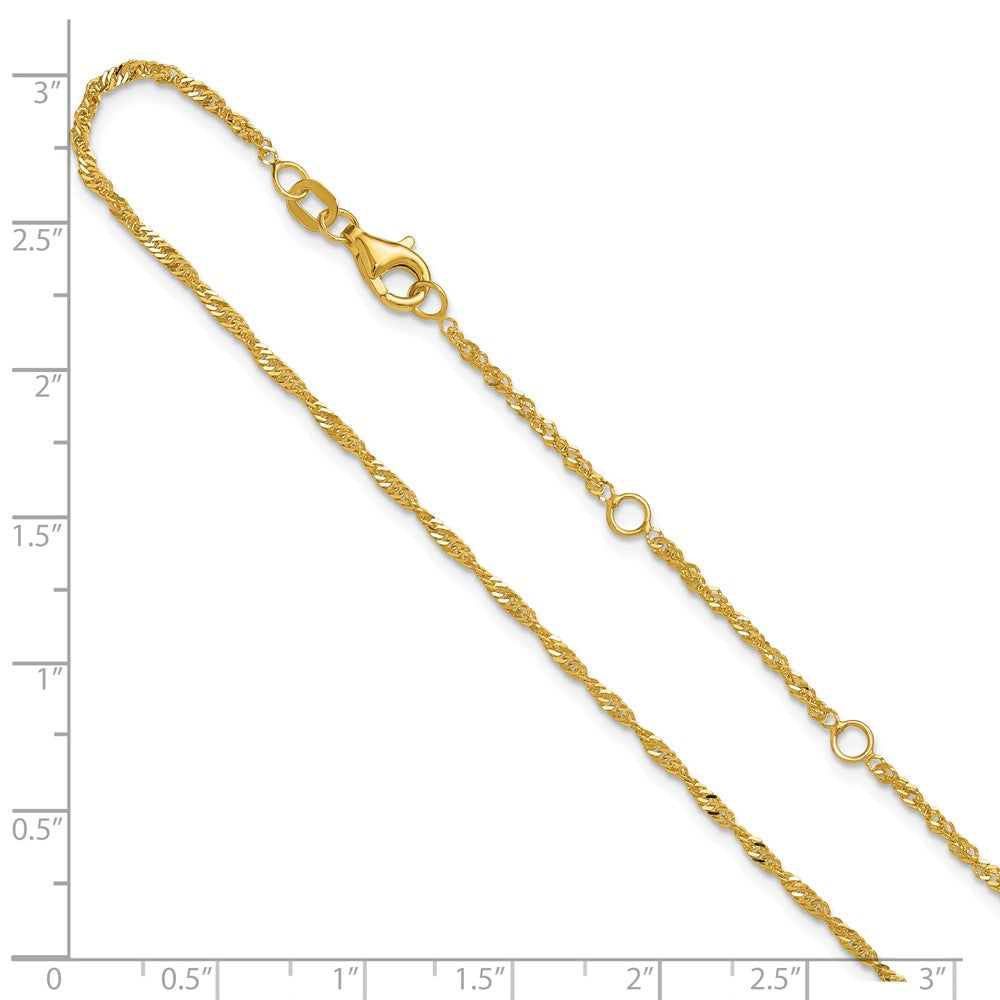 10k 1.7mm Singapore 1in+1in Adjustable Chain