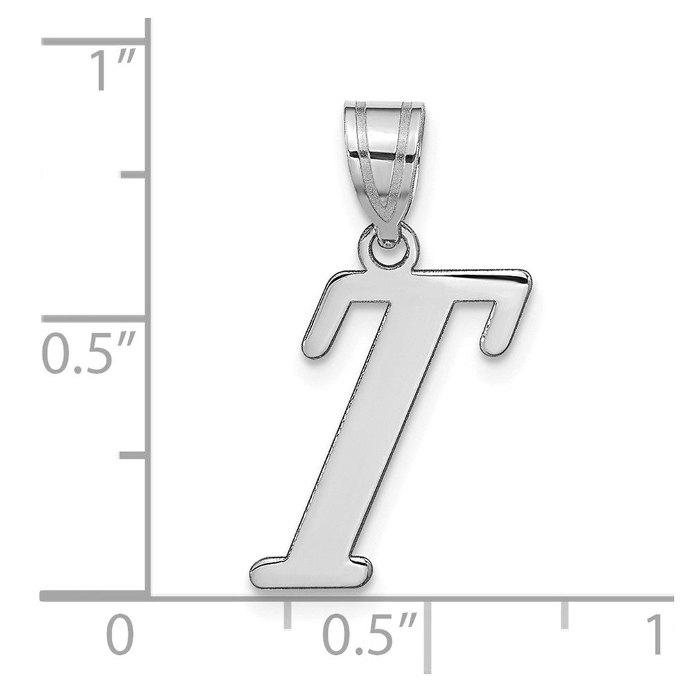 14kw Polished Letter T Initial Pendant